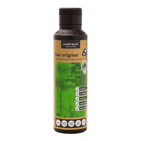Flax Seed Oil Original Organic 250ml-Waihi Bush-Matakana Pharmacy