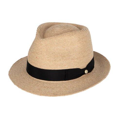 Kooringal Women's Fedora Hat Palm Beach in Natural/Black, front
