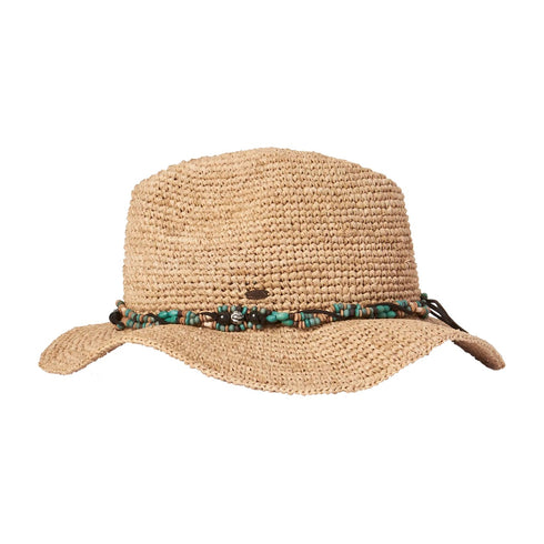 Kooringal Women's Safari Hat Bora Bora in Natural / Turquoise, view 2