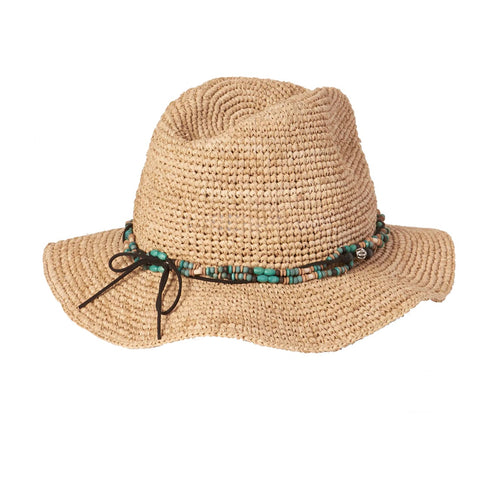 Kooringal Women's Safari Hat Bora Bora in Natural / Turquoise, view 3