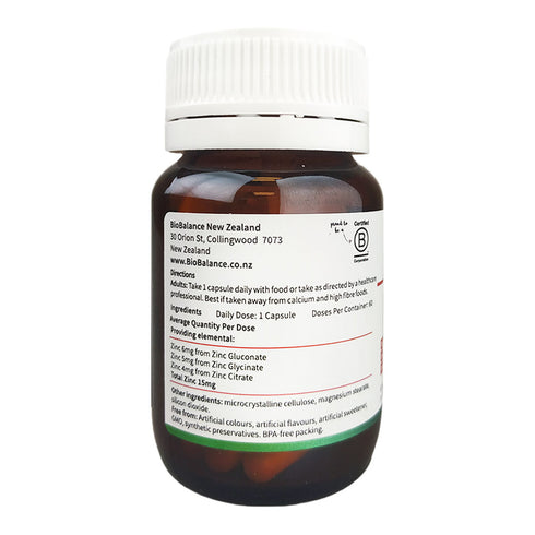 Image of daily zinc 60 caps directions