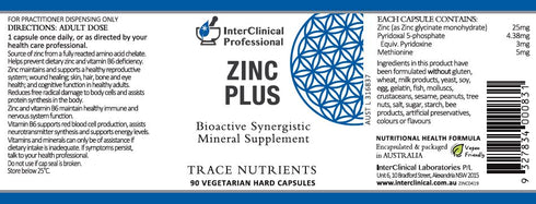 Image of Zinc Plus 90 caps label