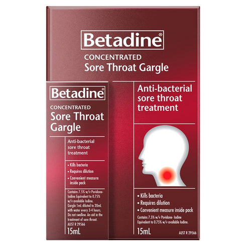 BETADINE Sore Throat Gargle 15ml-Matakana Pharmacy