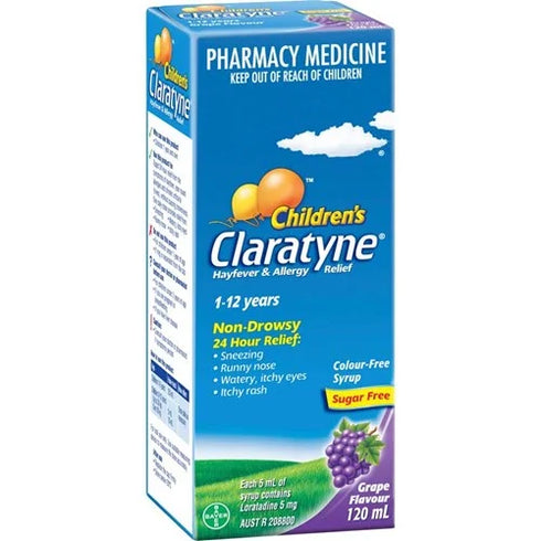 CLARATYNE Child Syrup Grape 120ml-Matakana Pharmacy