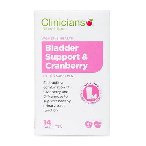 CLINICIANS Bladder Support + Cranberry 14Sachets-Matakana Pharmacy