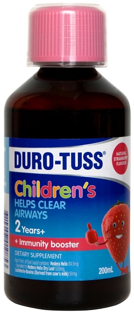 DURO-TUSS Child Ivy Leaf Strawberry 200ml-Matakana Pharmacy