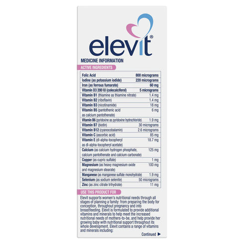 ELEVIT Pre-Conception & Pregnancy Multi 30tabs-Matakana Pharmacy