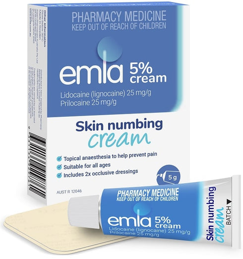 EMLA Cream 5g Tube & 2 Dressings-Matakana Pharmacy
