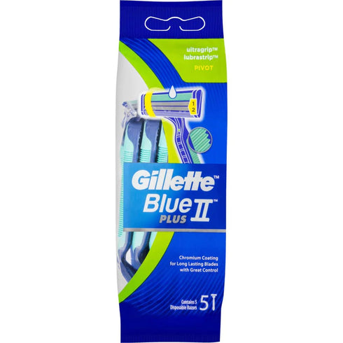 GILLETTE Blue II Plust Pivot Sensitive Disposable Razor 5-Matakana Pharmacy