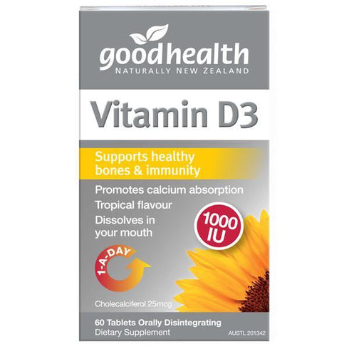 GoodHealth Vitamin D3 1000IU 60tabs-Matakana Pharmacy