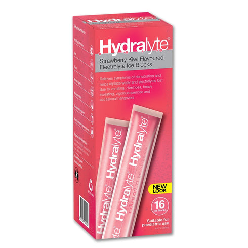 HYDRALYTE Ice Block Strawberry Kiwi 16s-Matakana Pharmacy