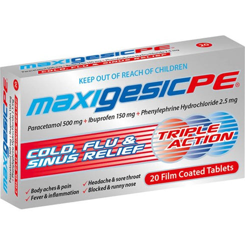 MAXIGESIC PE Cold Flu&Sinus Relf 20s-Matakana Pharmacy