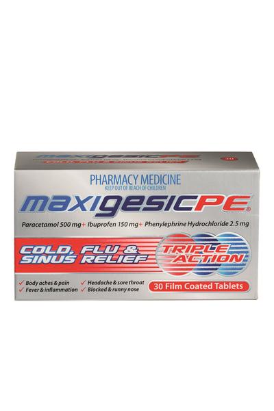 MAXIGESIC PE Cold Flu&Sinus Relf 30s-Matakana Pharmacy