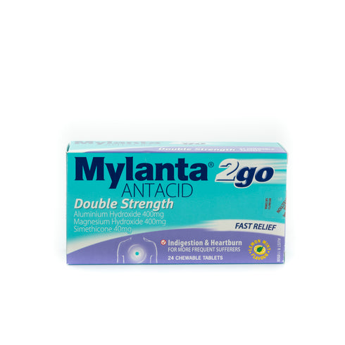MYLANTA 2Go Double Strength Tablets 24pk-Matakana Pharmacy