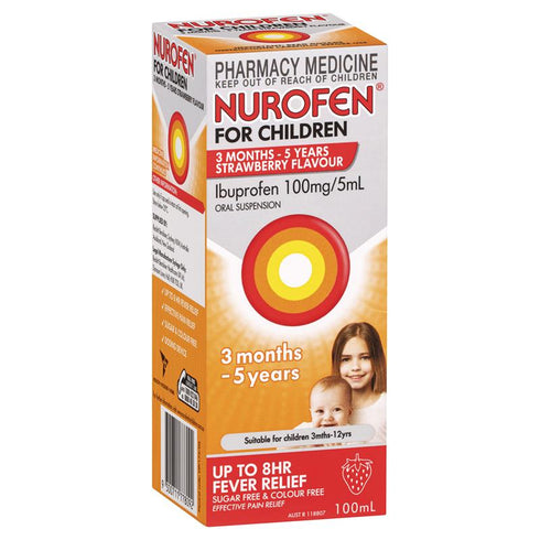 Children 3mth-5yr Strawberry Liquid 100ml-Matakana Pharmacy