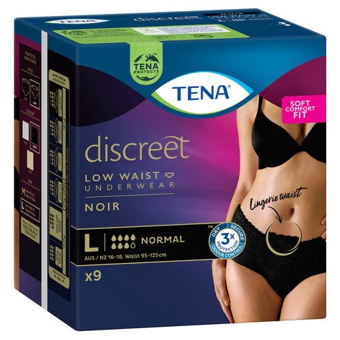 TENA Pants Women Black Low Waist Large 9s-Matakana Pharmacy