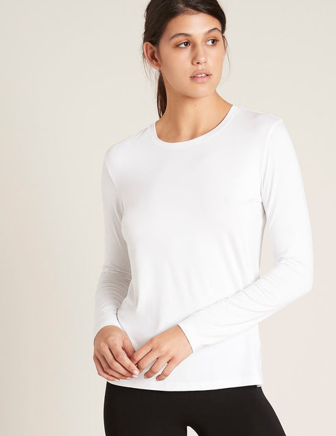 Boody Long Sleeve Round Neck T-Shirt White L-Matakana Pharmacy