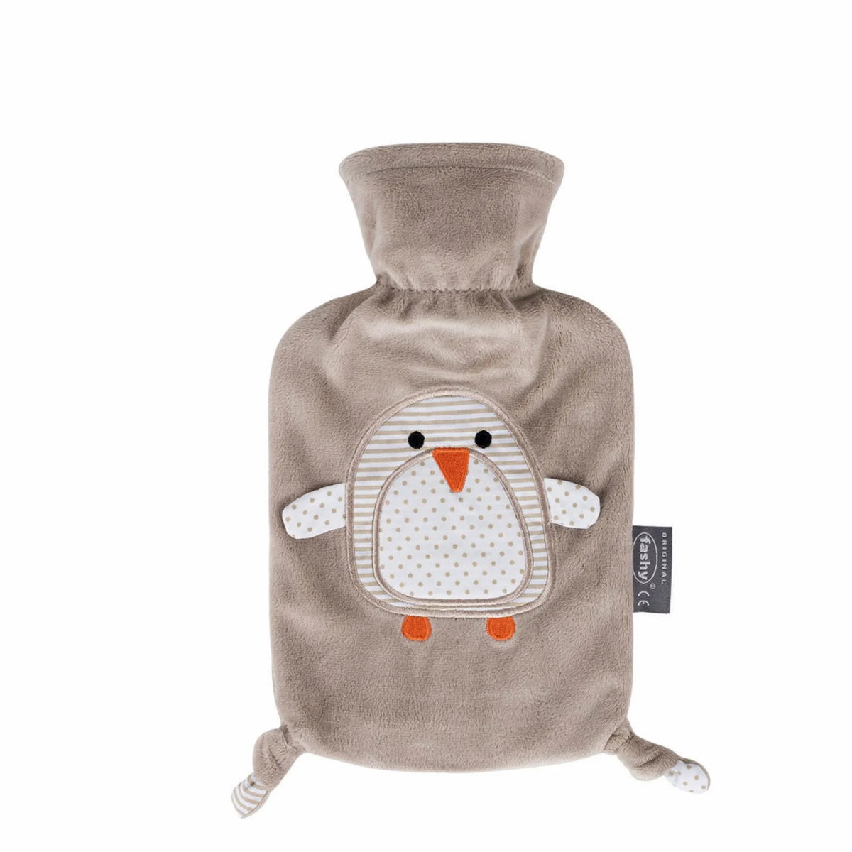 Hot Water Bottle Kids Applique Penguin Beige 0.8L-FASHY-Matakana Pharmacy