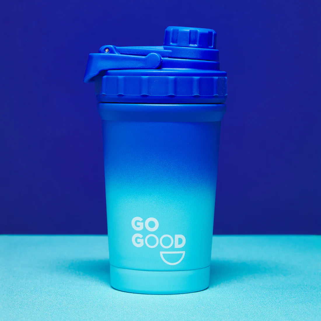 Blue Stainless Protein Shaker 500ml-Go Good-Matakana Pharmacy