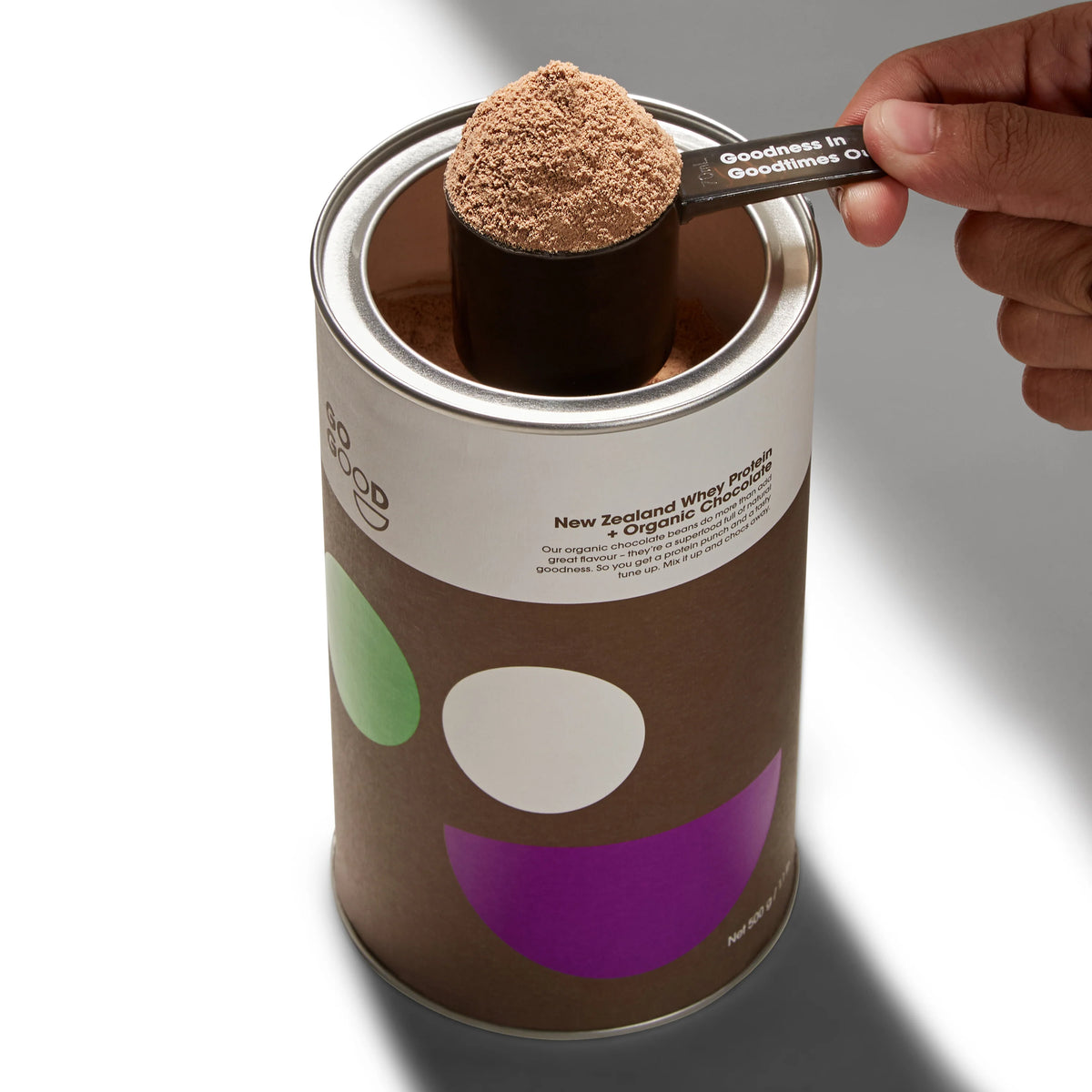 Whey Protein Powder + Organic Chocolate 1kg-Go Good-Matakana Pharmacy