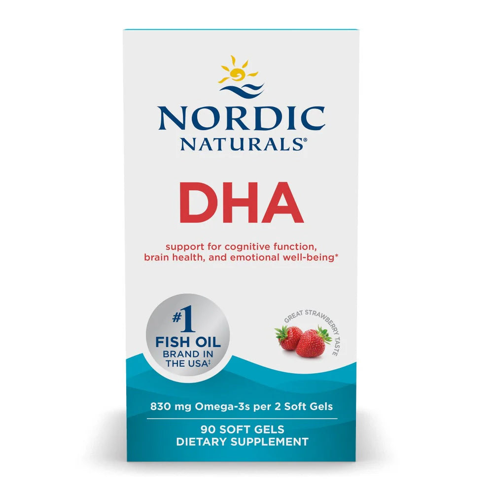 DHA - Strawberry 90 Soft Gel Caps-Nordic Naturals-Matakana Pharmacy