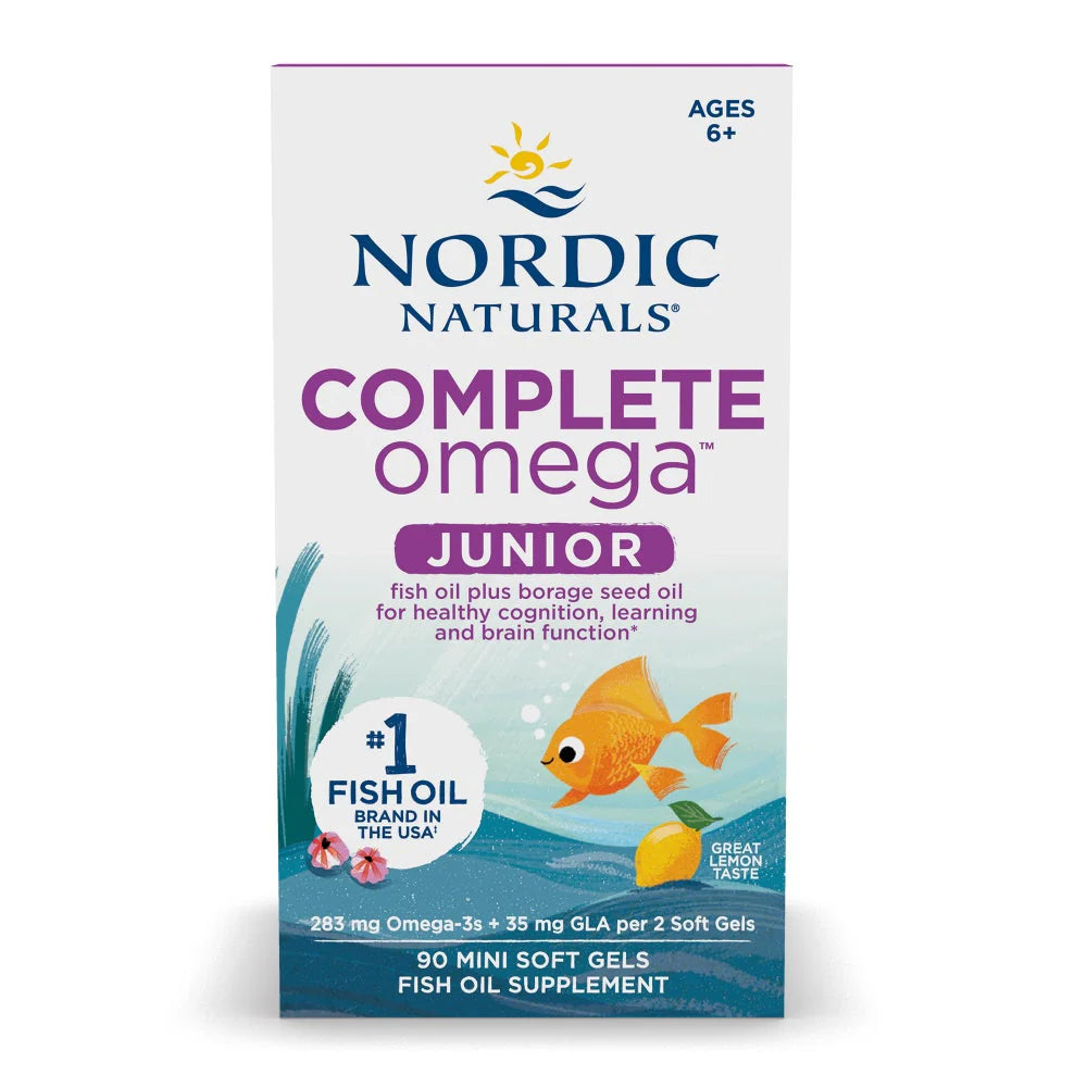 Complete Omega Junior - Lemon 90 Soft Gel Caps-Nordic Naturals-Matakana Pharmacy