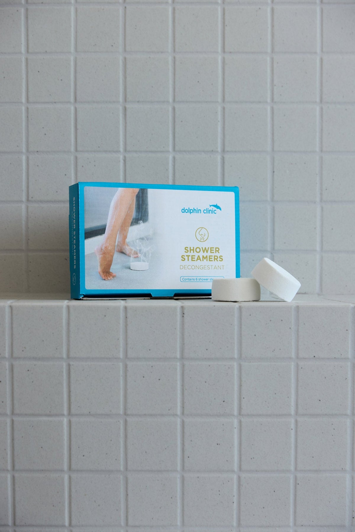 Shower Steamer Decongestant photographed in use