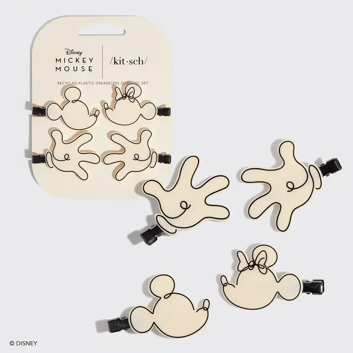 Kitsch & Mickey and Minnie Recycled Creaseless Clips 4pc Set-KITSCH-Matakana Pharmacy