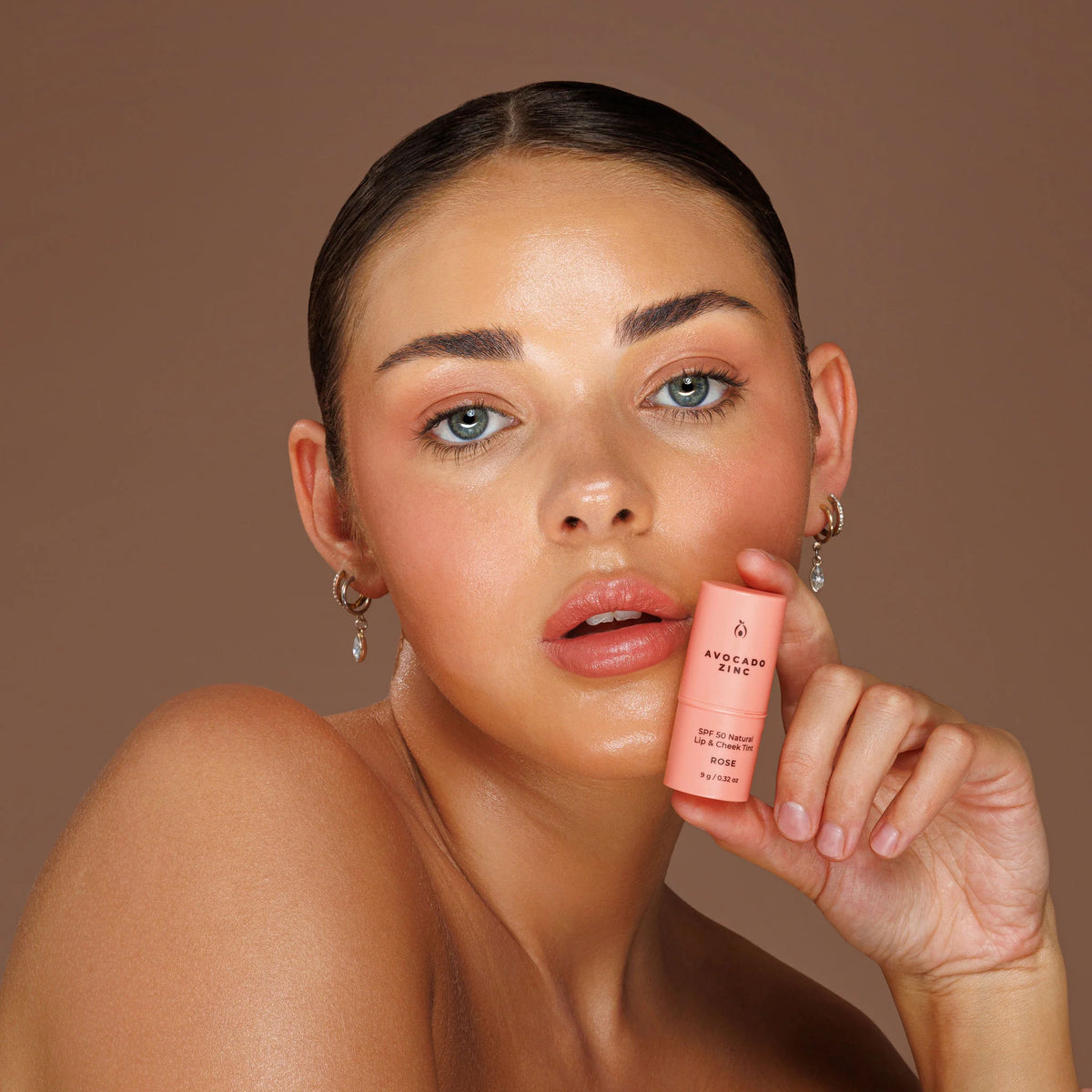 SPF 50 Natural Lip & Cheek Tint Rose 9g-Avocado Zinc-Matakana Pharmacy