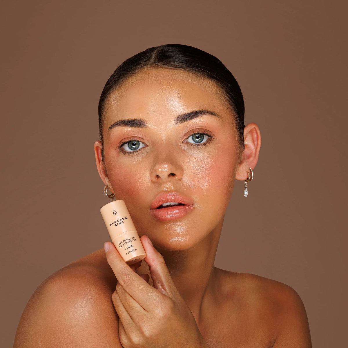 SPF 50 Natural Lip & Cheek Tint Coral 9g-Avocado Zinc-Matakana Pharmacy