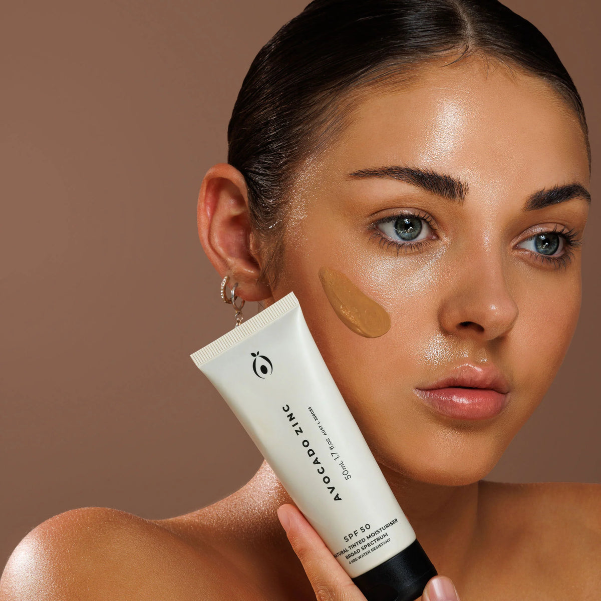 SPF 50 Natural Tinted Moisturiser Medium Dark 50ml-Avocado Zinc-Matakana Pharmacy