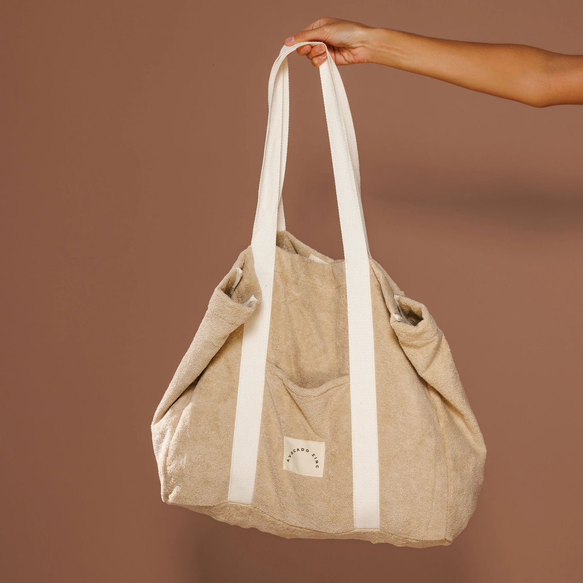 Terry Towelling Oversized Beach & Travel Tote-Avocado Zinc-Matakana Pharmacy