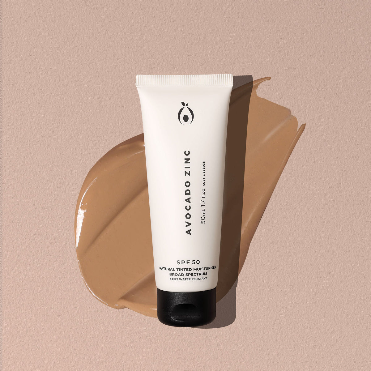 SPF 50 Natural Tinted Moisturiser Medium Dark 50ml-Avocado Zinc-Matakana Pharmacy