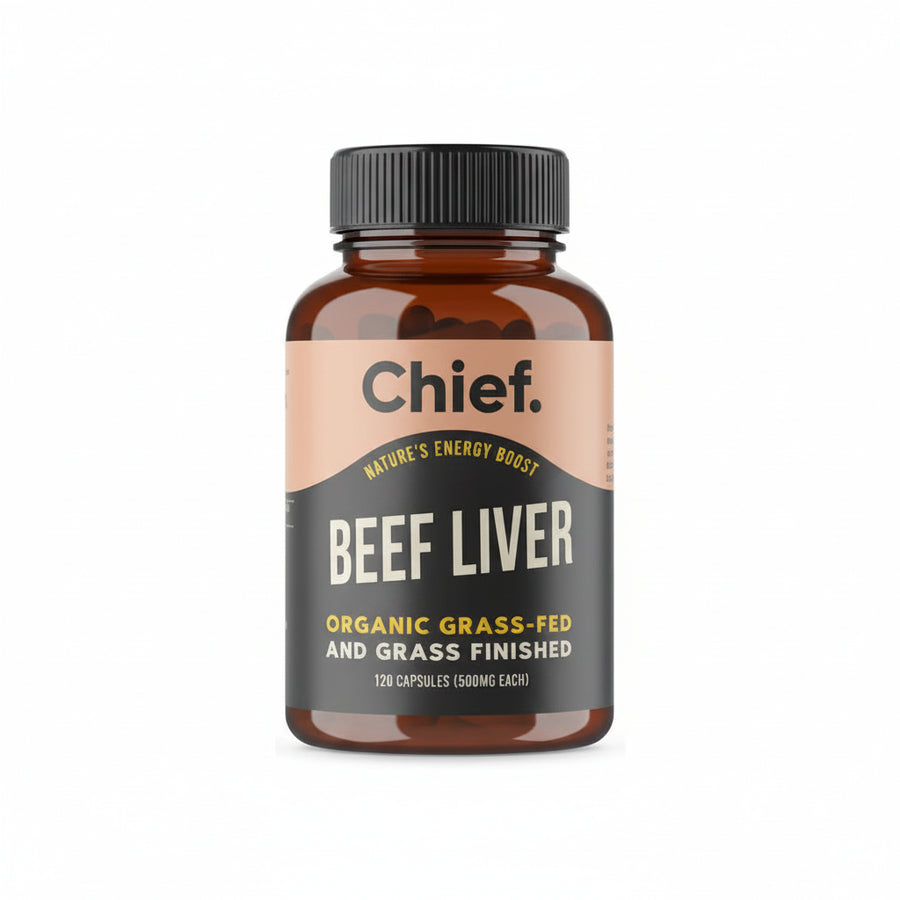 Chief Nutrition Beef Liver 120 Capsules | Organic Grass Fed