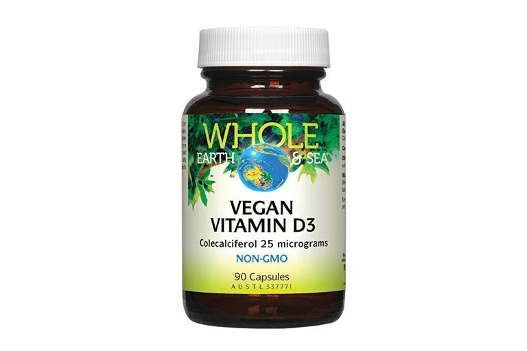 Vegan Vitamin D3 90 Caps-Whole Earth & Sea-Matakana Pharmacy