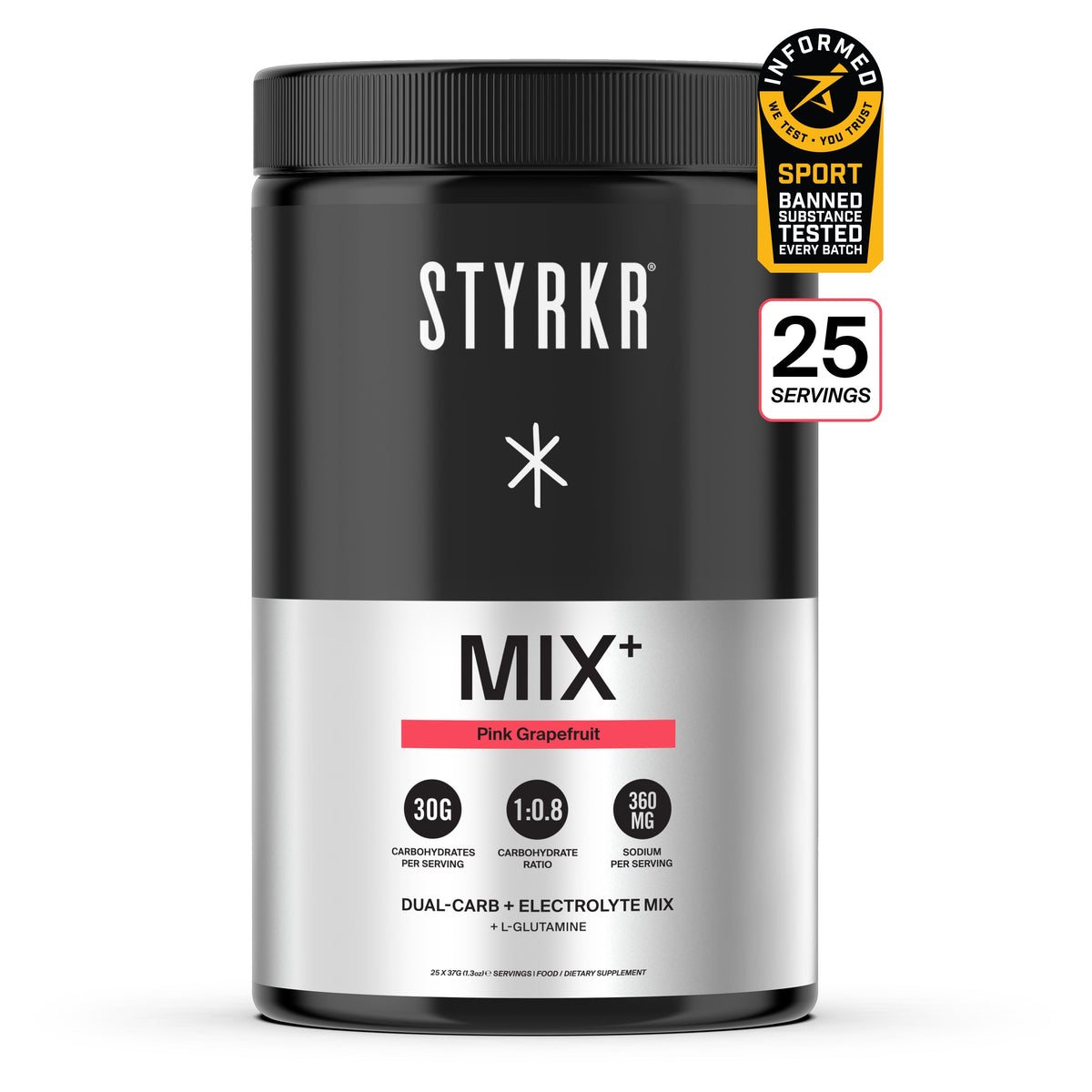 Styrkr Energy Drink Mix MIX+ Pink Grapefruit Dual-Carb - 926g tub
