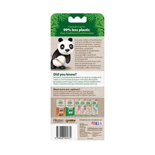 PIKSTERS Bamboo Toothbrush Value 6 pack-Matakana Pharmacy