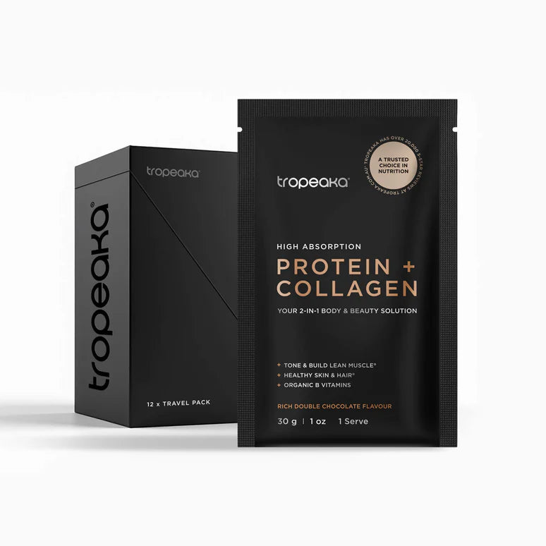 Image of Protein + Collagen Chocolate Sachets Box 12x30g
