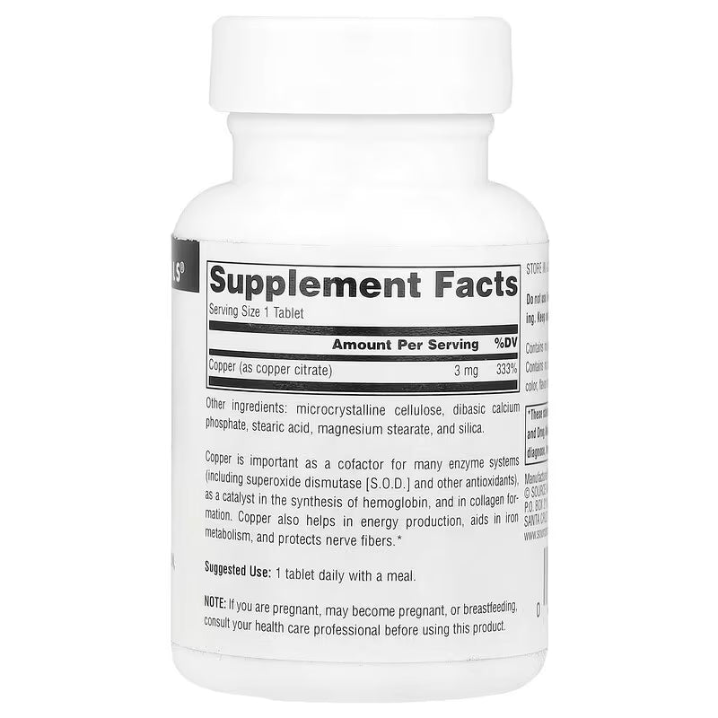 Copper 3mg 120t-Source Naturals-Matakana Pharmacy