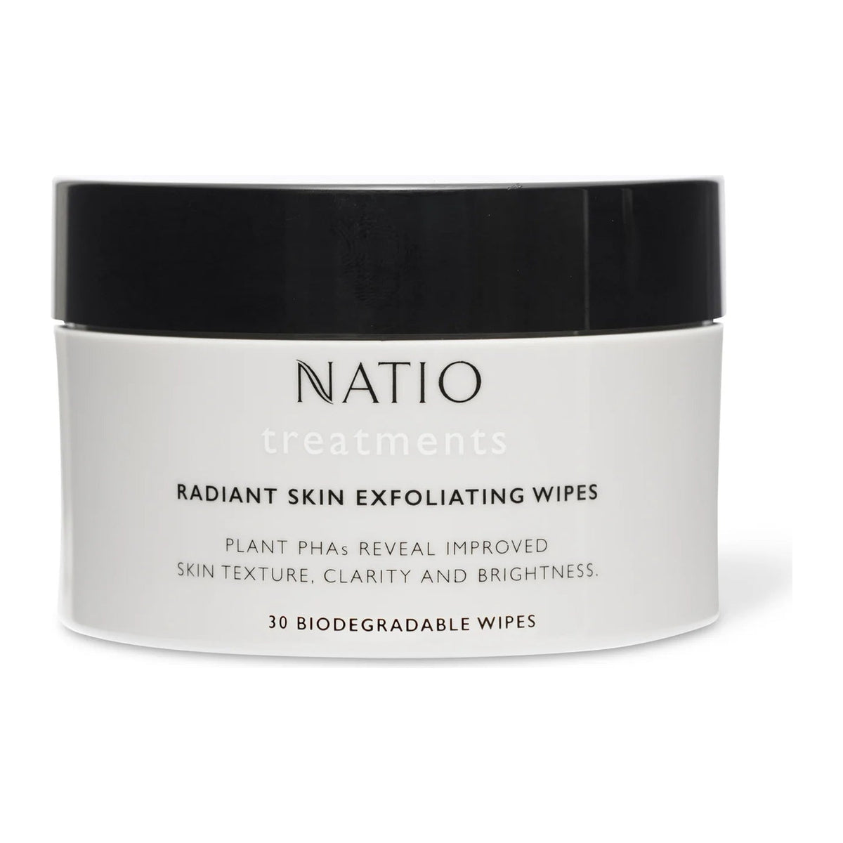 Treatment Radiant Skin Exfoliating Wipes 30pk by Natio, front of pack