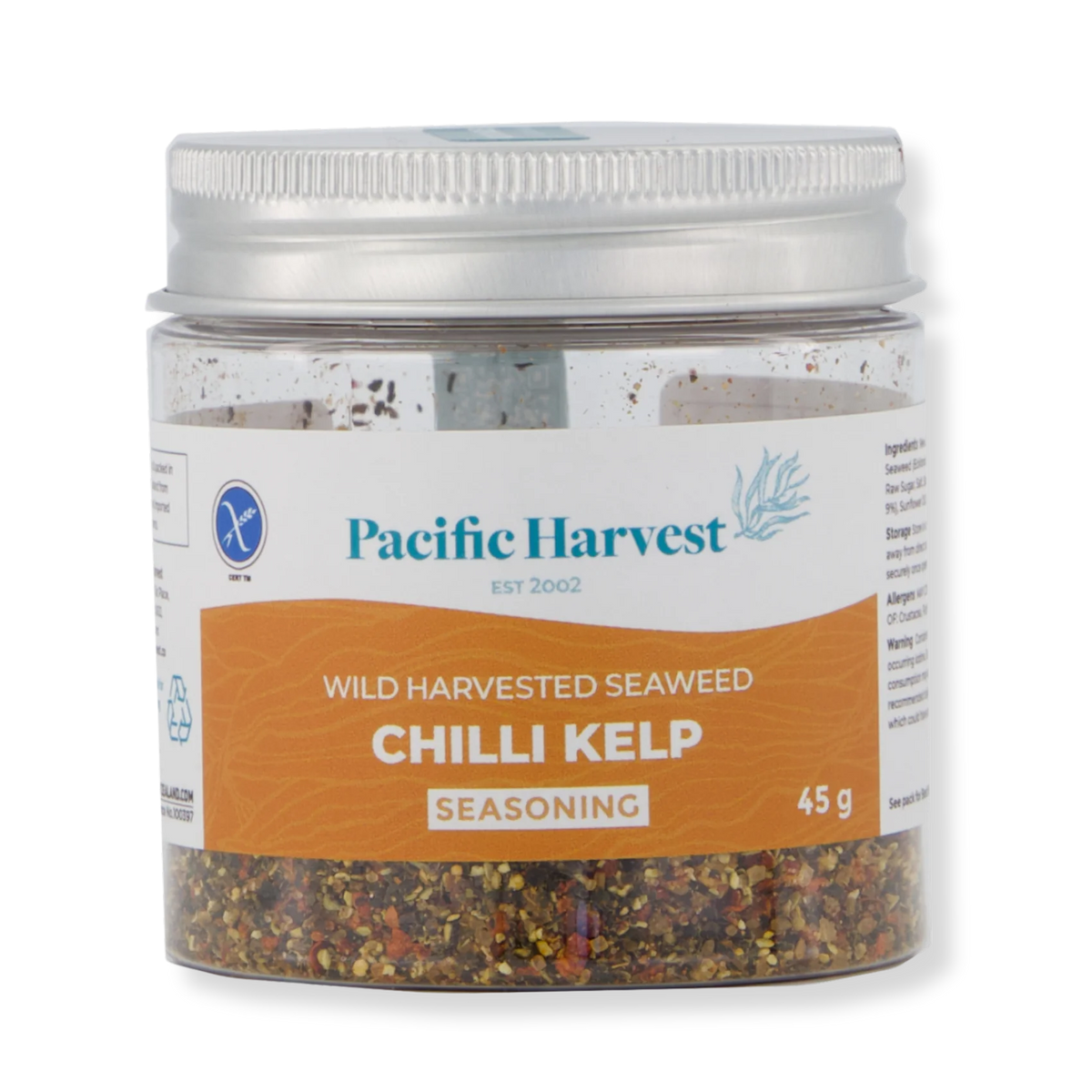 Pacific Harvest Chilli Kelp Seasoning 45g, front of pack