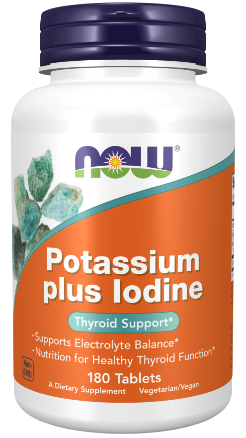 Potassium plus Iodine 180 Tablets-NOW Supplements-Matakana Pharmacy