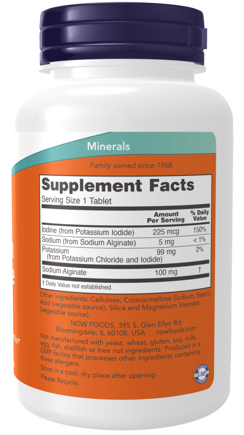Potassium plus Iodine 180 Tablets-NOW Supplements-Matakana Pharmacy