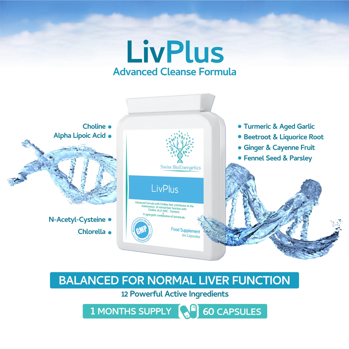 LivPlus with NAC & Turmeric 60 Capsules-Swiss Bioenergetics-Matakana Pharmacy