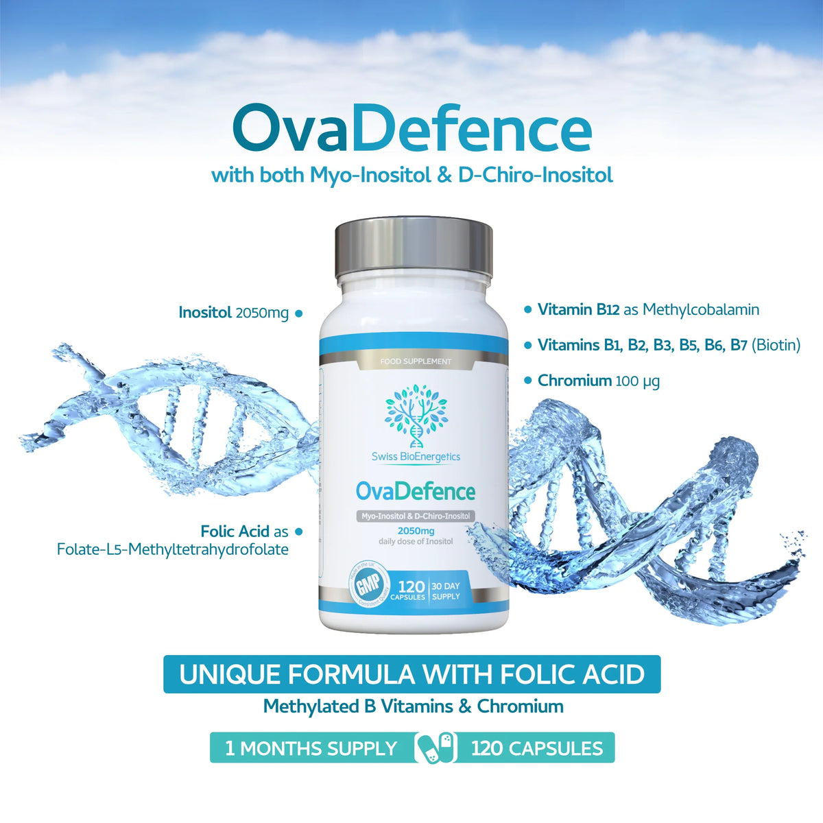 OvaDefence Myo & Chiro Inositol 120 Capsules-Swiss Bioenergetics-Matakana Pharmacy