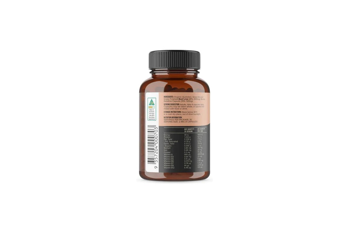 Organic Beef Liver 120 Capsules-Chief-Matakana Pharmacy