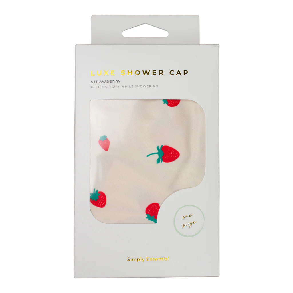 Luxury Shower Cap Strawberry-Simply Essentials-Matakana Pharmacy
