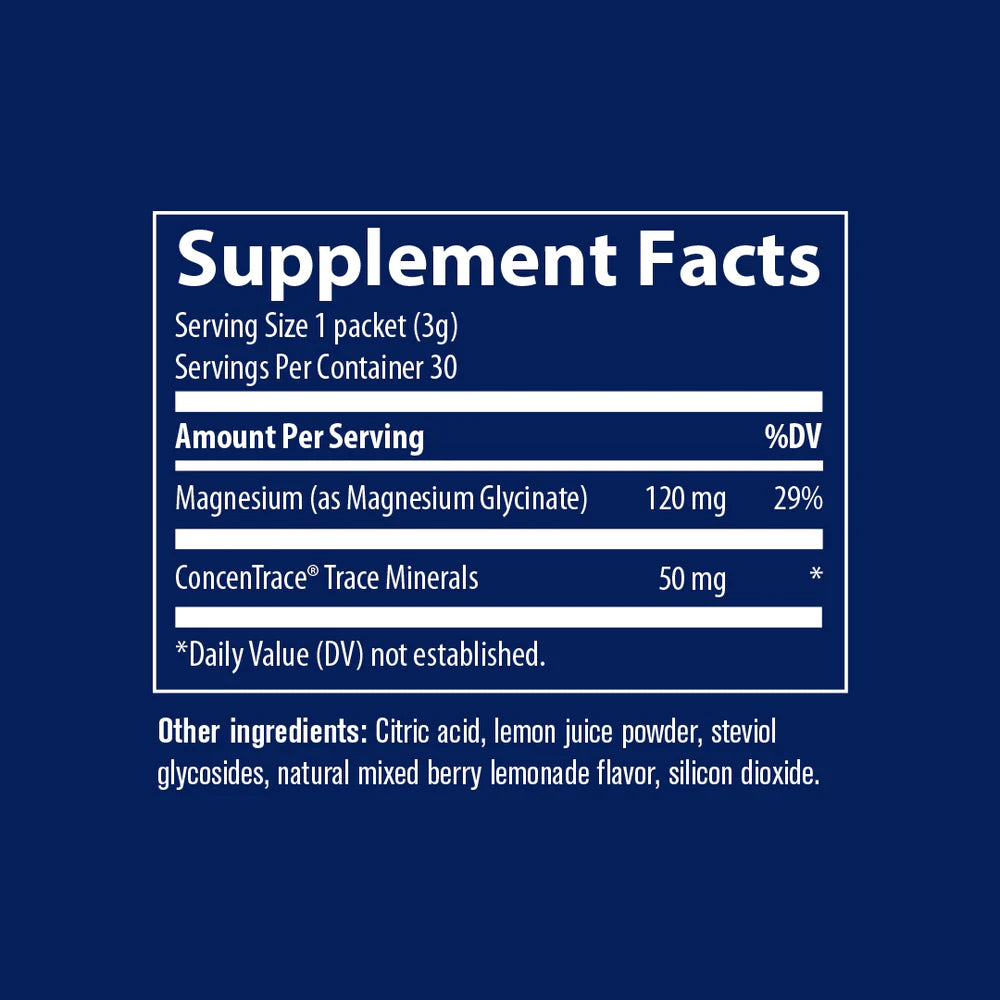 Magnesium Glycinate Stick Pack - Mixed Berry Lemonade 30 sticks-Trace Minerals-Matakana Pharmacy