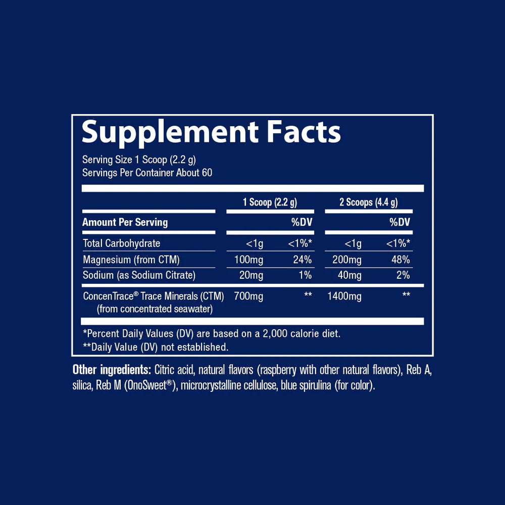 ConcenTrace Trace Mineral Powder - Blue Raspberry 132g-Trace Minerals-Matakana Pharmacy