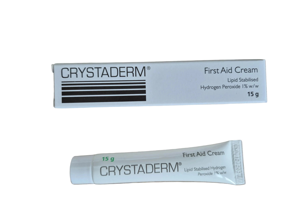 CRYSTADERM first aid cream tube and packaging 